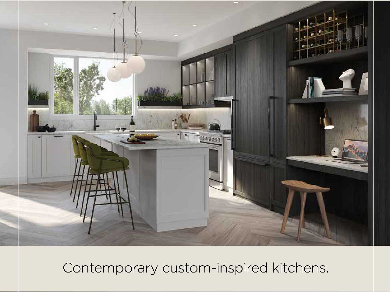 Contemporary custom-inspired kitchens. 